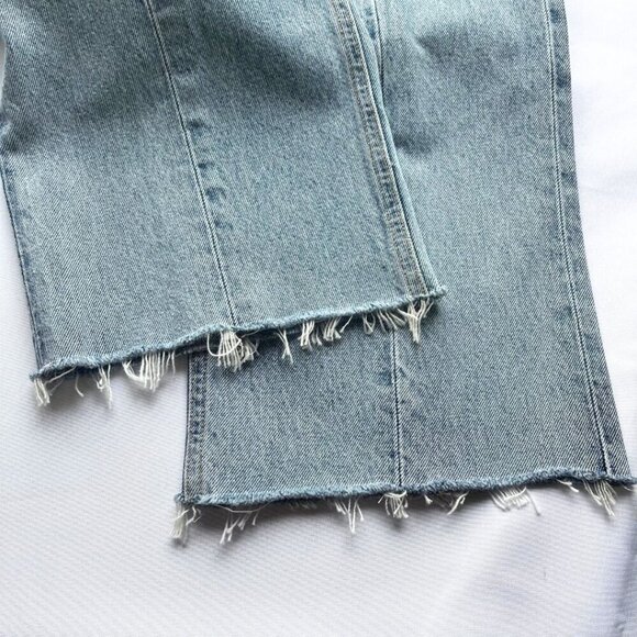 NWOT AGOLDE PIECED ANGLED JEANS IN MATRIX PATWORK DENIM - 27 - Picture 10 of 15